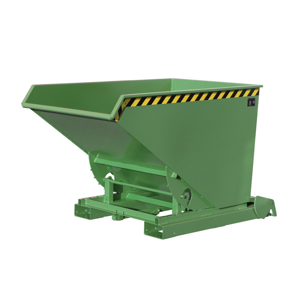 Imagen del producto: Bauer® Depósito basculante con mecanismo rodante automático, capacidad de carga 1.500 kg, pintado, volumen 1,2 m³, RAL 6011 verde reseda