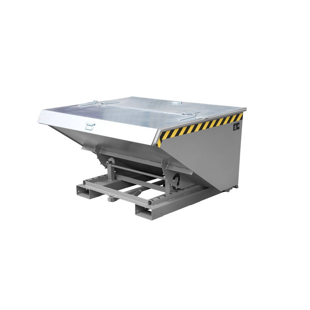 Número de imagen del producto 1: Bauer® contenedor basculante con mecanismo rodante automático, capacidad de carga 1.000 kg, pintado, volumen 0,9 m³, RAL 7005 gris ratón