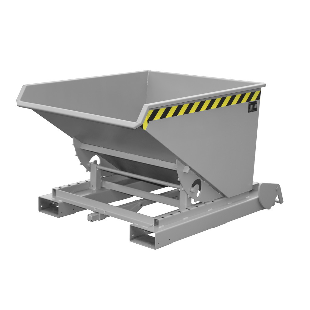 Número de imagen del producto 1: Bauer® contenedor basculante con mecanismo rodante automático, capacidad de carga 1.000 kg, pintado, volumen 0,6 m³, RAL 7005 gris ratón