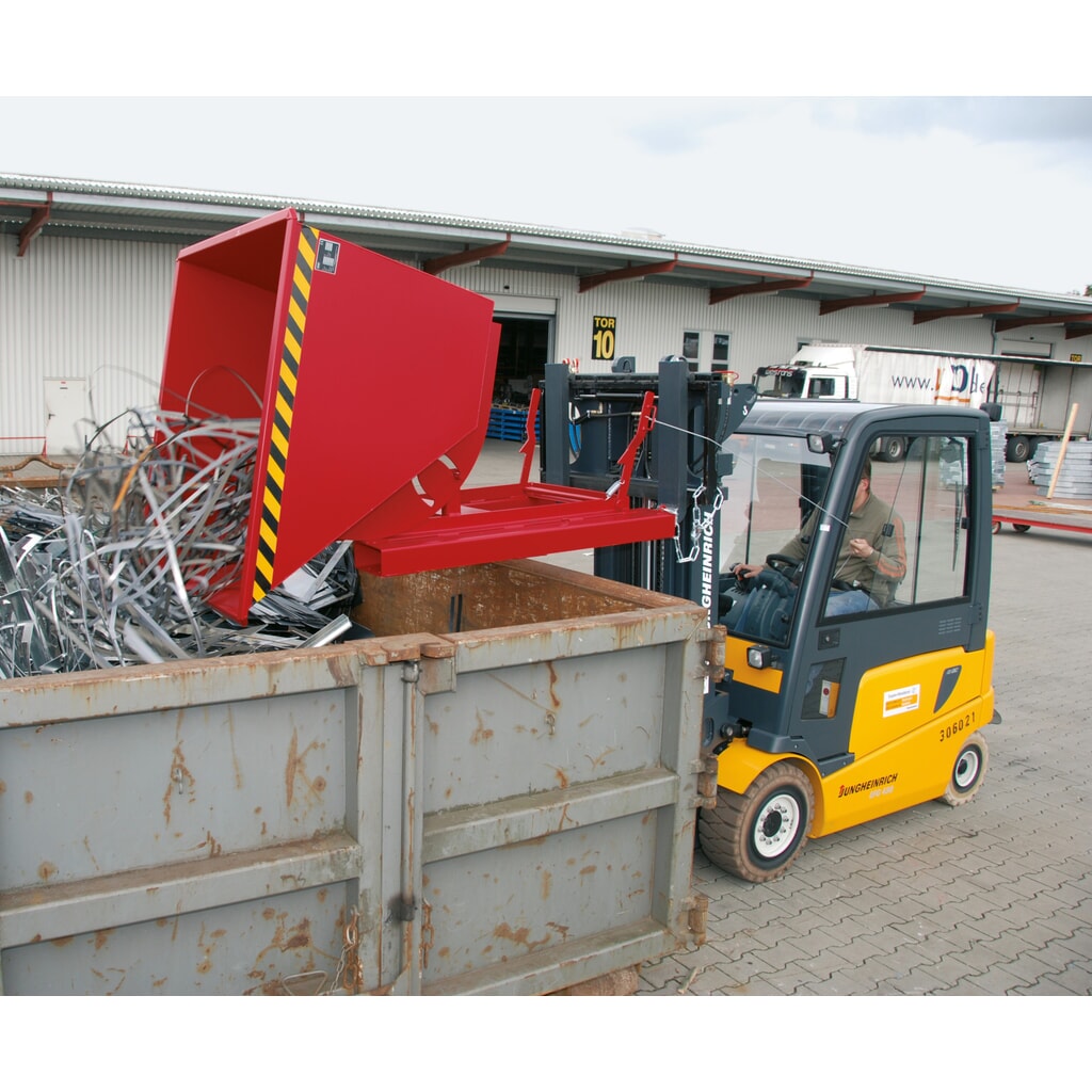 Número de imagen del producto 3: Bauer® Volquete con mecanismo desenrollador de volqueo, c.c. 1.000 kg, pintado, volumen 1 m³, RAL 5012 azul luminoso