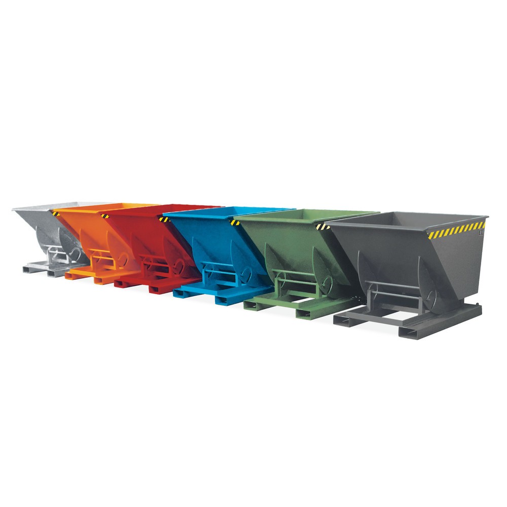 Imagen del producto: Recipiente de vuelco Bauer® con mecanismo rodante, CC 1.000 kg, galvanizado, volumen 0,75 m³