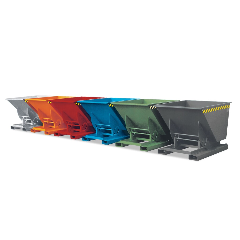 Imagen del producto: Recipiente de vuelco Bauer® con mecanismo rodante, CC 1.000 kg, galvanizado, volumen 1,5 m³