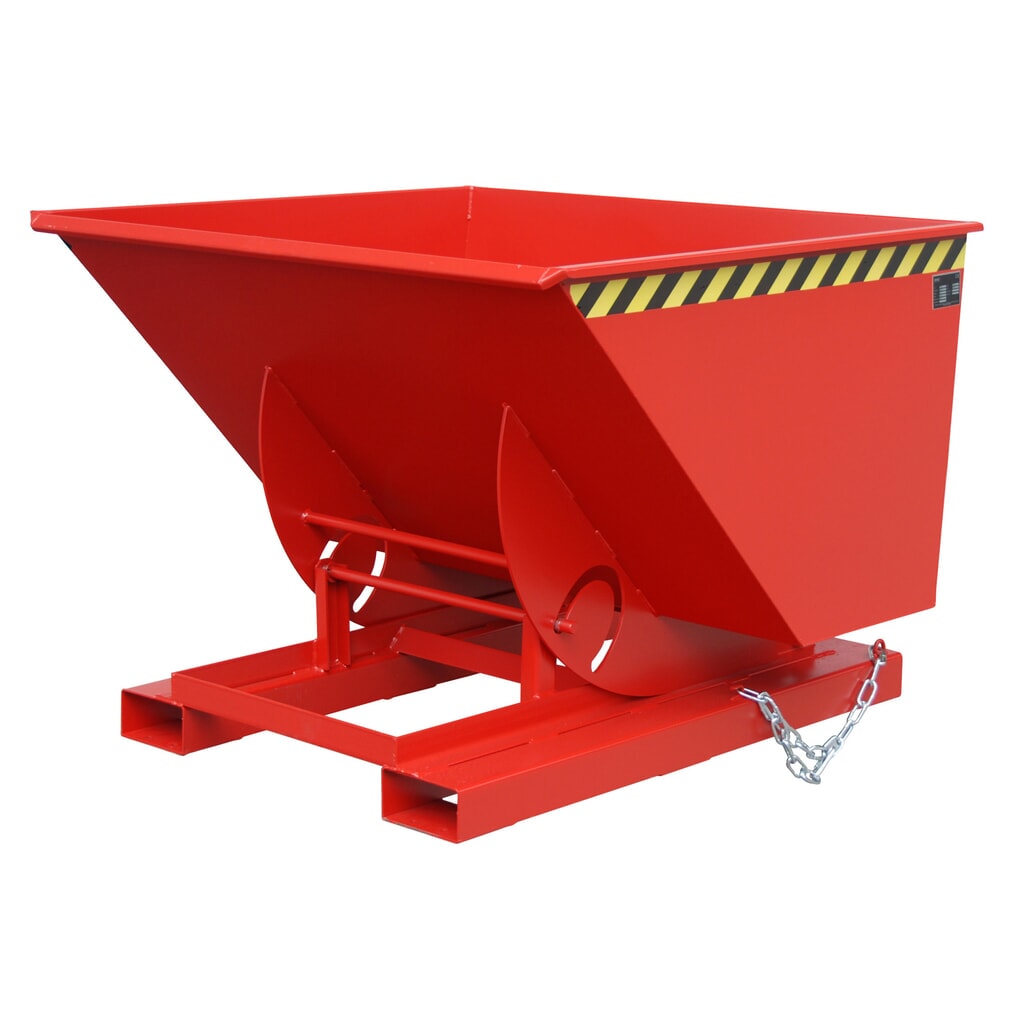 Imagen del producto: Bauer® Volquete con mecanismo desenrollador de volqueo, c.c. 1.000 kg, pintado, volumen 1 m³, RAL 3000 rojo fuego