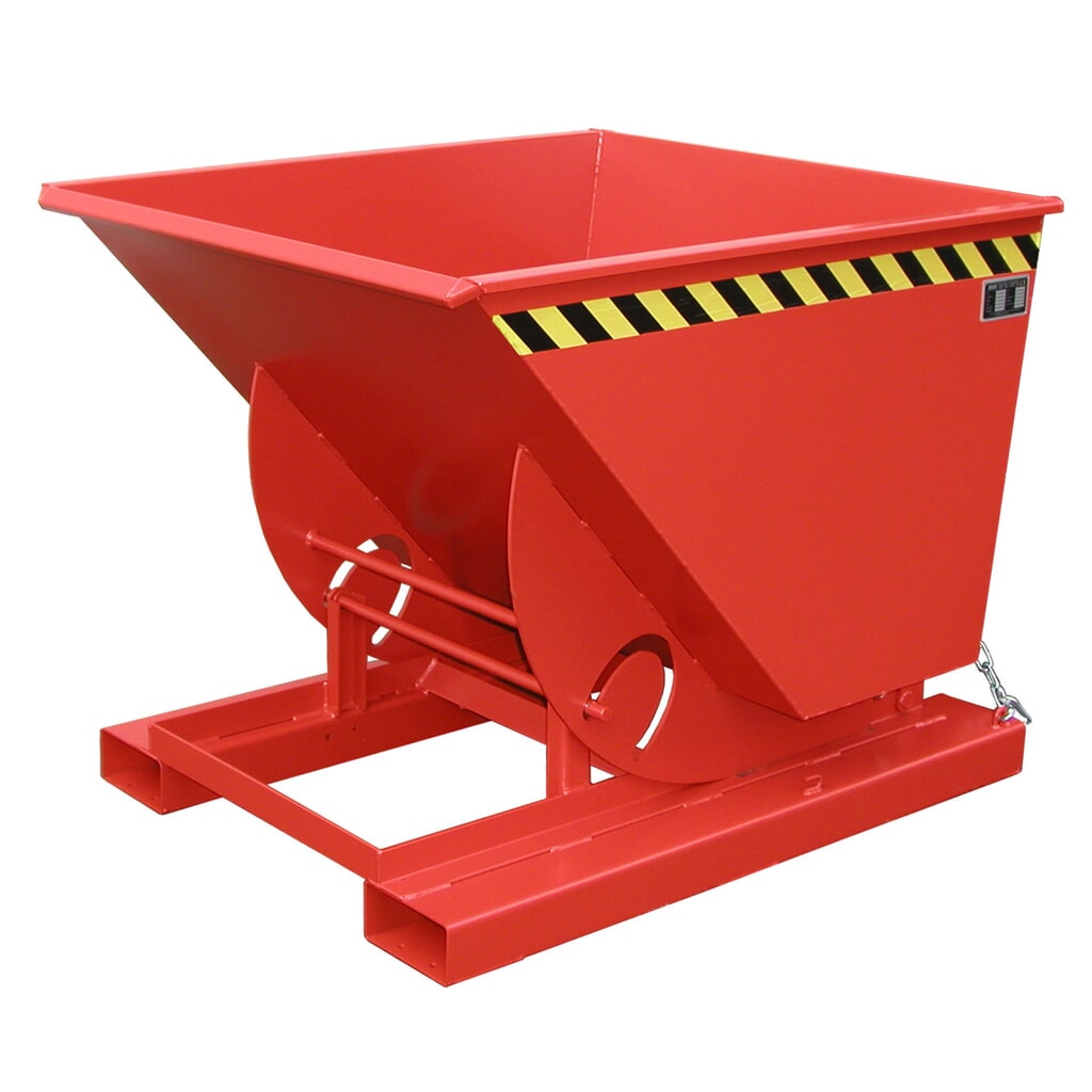 Imagen del producto: Bauer® Volquete con mecanismo desenrollador de volqueo, c.c. 1.000 kg, pintado, volumen 0,75 m³, RAL 3000 rojo fuego