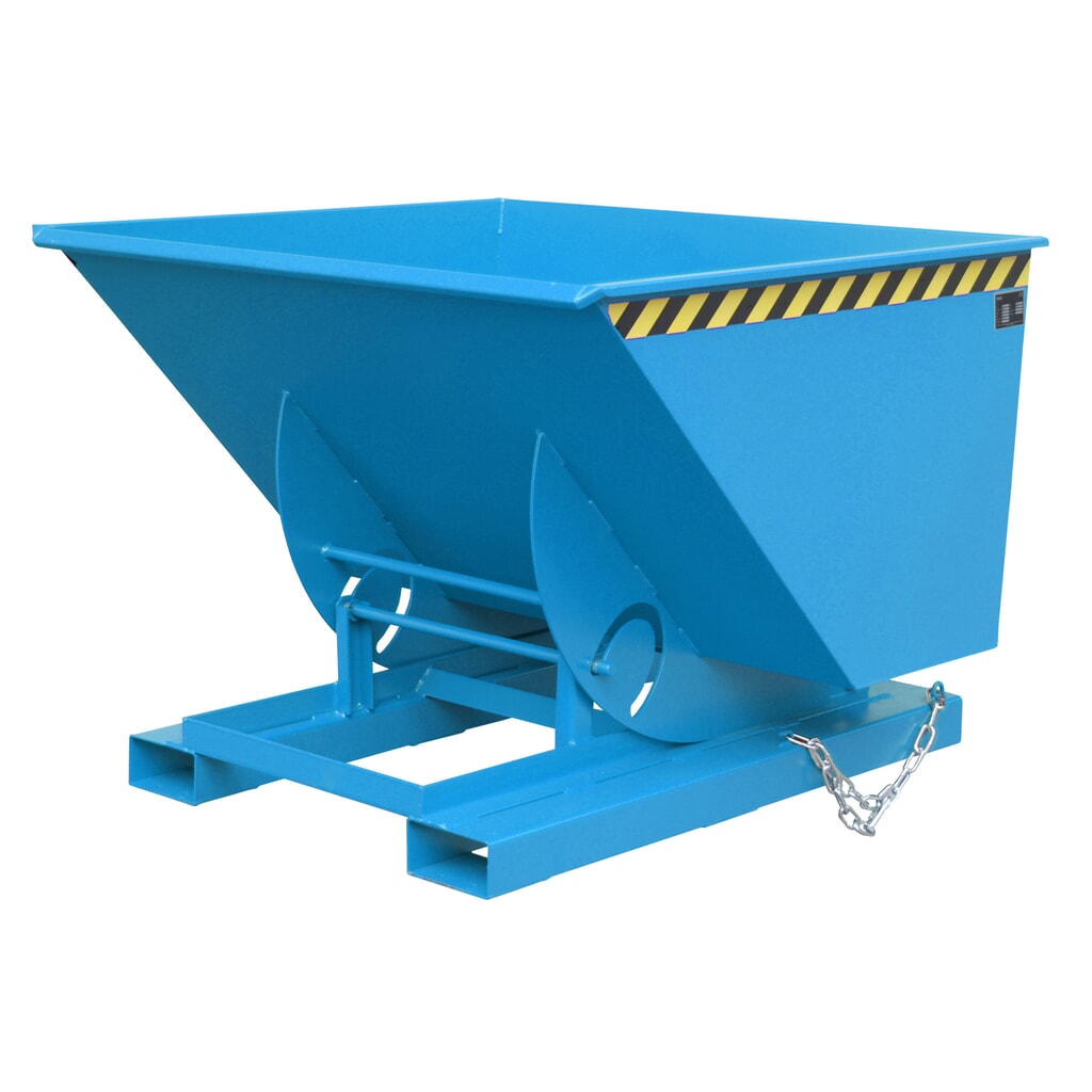 Bauer® Volquete con mecanismo desenrollador de volqueo, c.c. 1.000 kg, pintado, volumen 1 m³, RAL 5012 azul luminoso Imagen del producto: Bauer® Volquete con mecanismo desenrollador de volqueo, c.c. 1.000 kg, pintado, volumen 1 m³, RAL 5012 azul luminoso