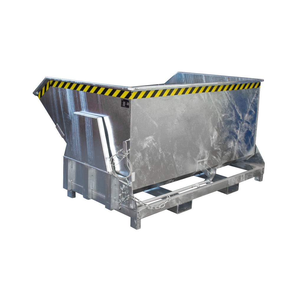 Número de imagen del producto 1: Recipiente de vuelco Bauer® con mecanismo rodante Premium, forma constructiva ancha, galvanizado, sin tapa, volumen 2 m³