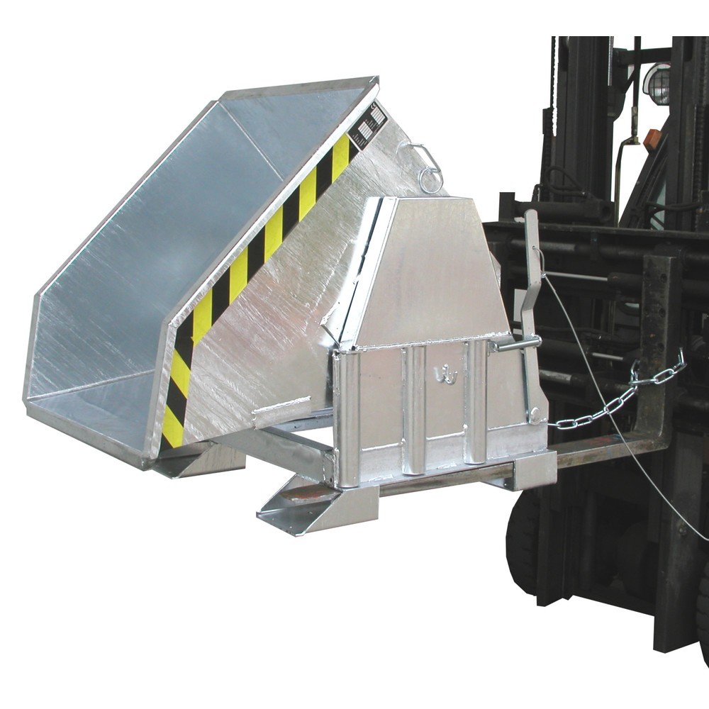 Número de imagen del producto 1: Recipiente de vuelco Bauer® con mecanismo rodante Premium, forma constructiva ancha, galvanizado, sin tapa, volumen 0,3 m³