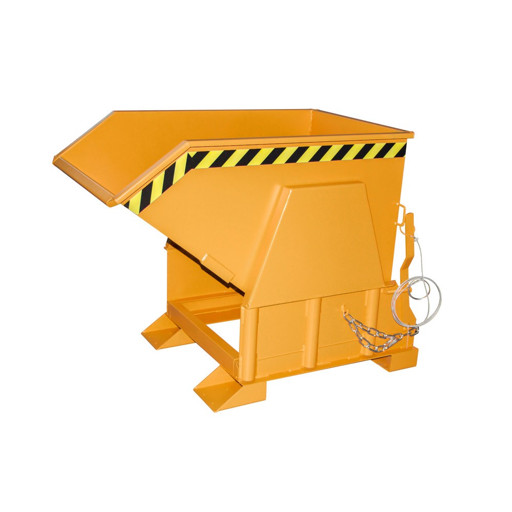 Imagen del producto: Bauer® Volquete con mecanismo desenrollador de volqueo Premium, forma constructiva ancha, pintado, sin tapa, volumen 0,5 m³, RAL 2000 amarillo naranja