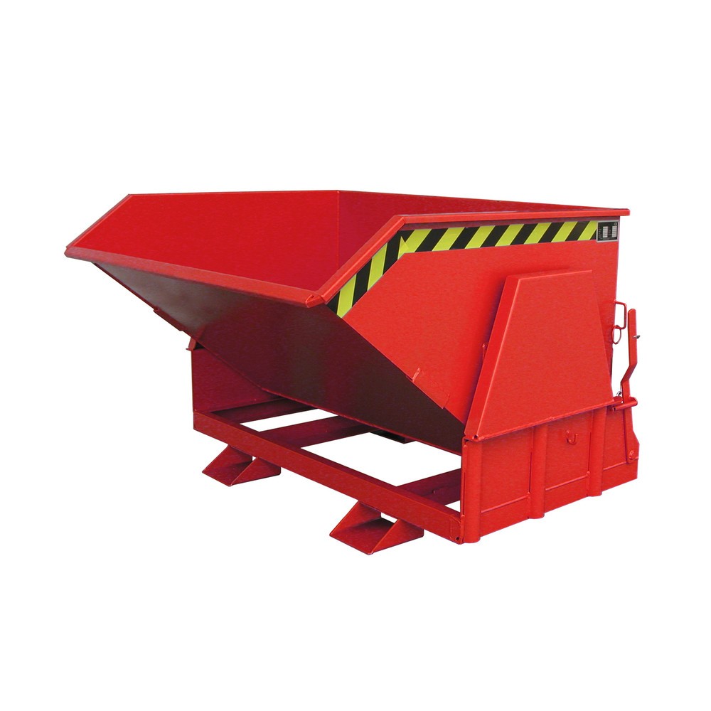 Imagen del producto: Bauer® Volquete con mecanismo desenrollador de volqueo Premium, forma constructiva ancha, pintado, sin tapa, volumen 0,8 m³, RAL 3000 rojo fuego