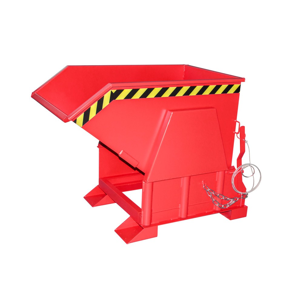 Imagen del producto: Bauer® Volquete con mecanismo desenrollador de volqueo Premium, forma constructiva ancha, pintado, sin tapa, volumen 0,5 m³, RAL 3000 rojo fuego