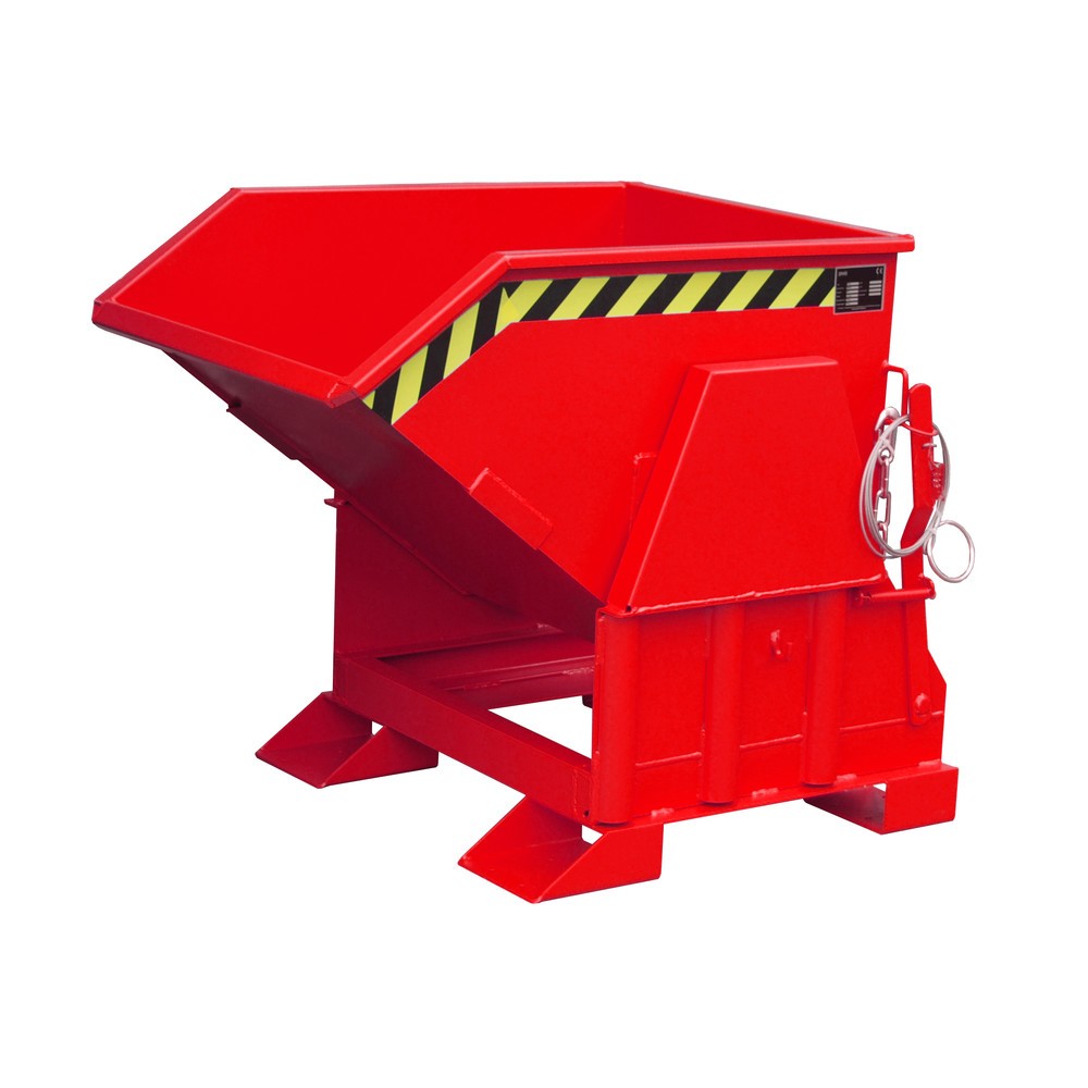 Imagen del producto: Bauer® Volquete con mecanismo desenrollador de volqueo Premium, forma constructiva ancha, pintado, sin tapa, volumen 0,3 m³, RAL 3000 rojo fuego