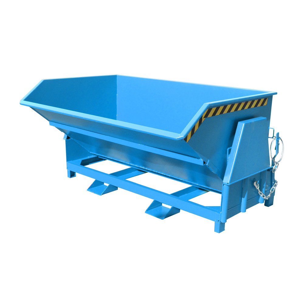 Número de imagen del producto 1: Bauer® Volquete con mecanismo desenrollador de volqueo Premium, forma constructiva ancha, pintado, sin tapa, volumen 2 m³, RAL 5012 azul luminoso