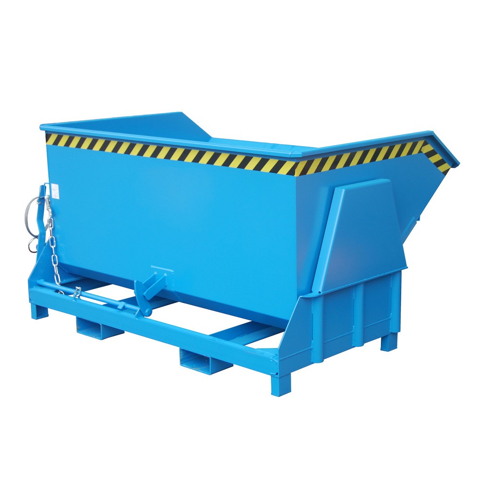 Número de imagen del producto 1: Bauer® Volquete con mecanismo desenrollador de volqueo Premium, forma constructiva ancha, pintado, sin tapa, volumen 1,5 m³, RAL 5012 azul luminoso