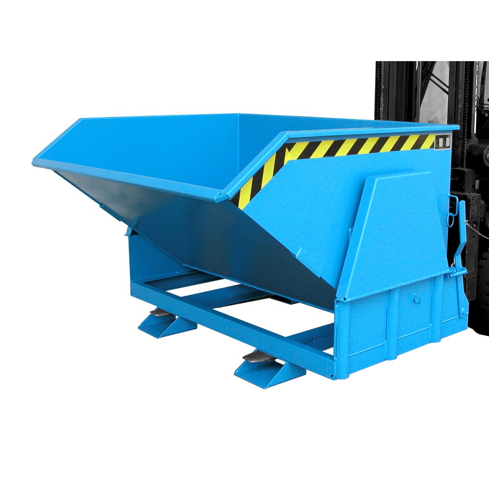 Número de imagen del producto 1: Bauer® Volquete con mecanismo desenrollador de volqueo Premium, forma constructiva ancha, pintado, sin tapa, volumen 1,2 m³, RAL 5012 azul luminoso