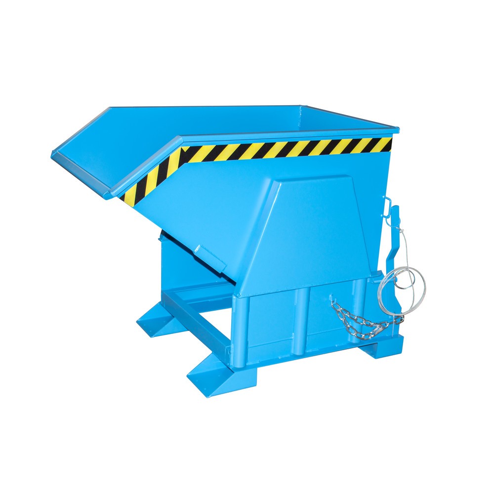 Número de imagen del producto 1: Bauer® Volquete con mecanismo desenrollador de volqueo Premium, forma constructiva ancha, pintado, sin tapa, volumen 0,5 m³, RAL 5012 azul luminoso