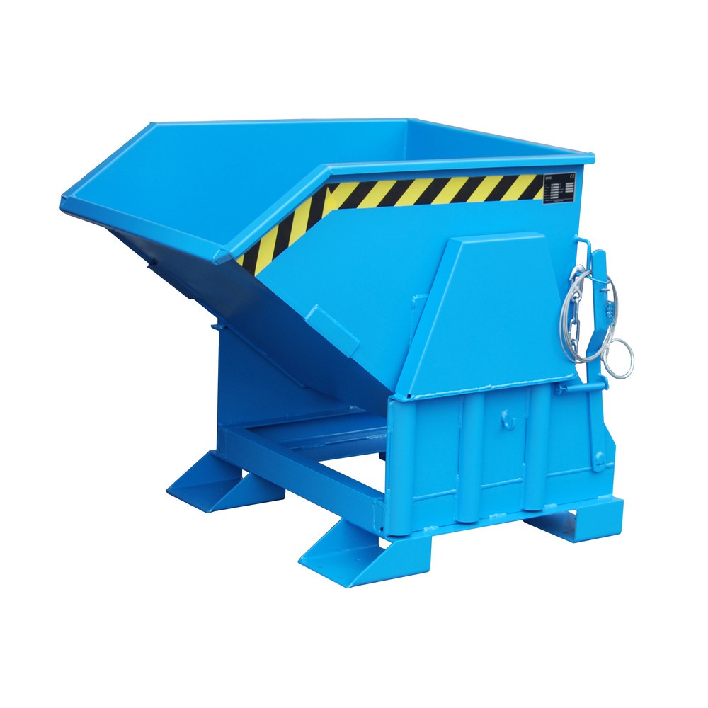 Número de imagen del producto 1: Bauer® Volquete con mecanismo desenrollador de volqueo Premium, forma constructiva ancha, pintado, sin tapa, volumen 0,3 m³, RAL 5012 azul luminoso