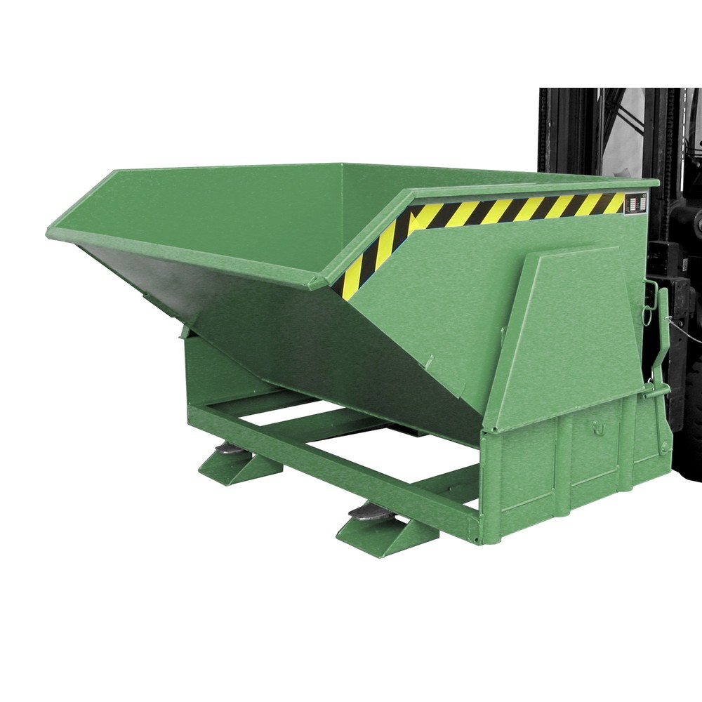 Imagen del producto: Bauer® Volquete con mecanismo desenrollador de volqueo Premium, forma constructiva ancha, pintado, sin tapa, volumen 1,2 m³, RAL 6011 verde reseda
