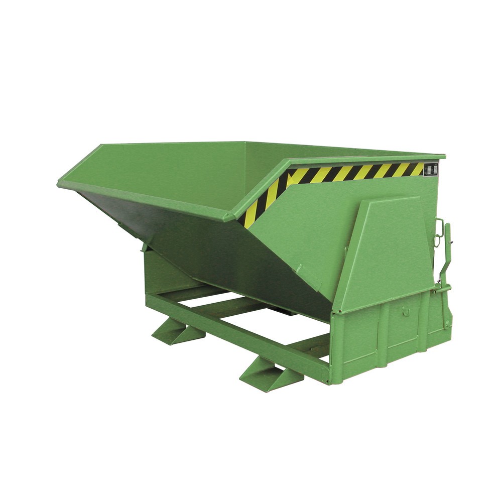 Imagen del producto: Bauer® Volquete con mecanismo desenrollador de volqueo Premium, forma constructiva ancha, pintado, sin tapa, volumen 0,8 m³, RAL 6011 verde reseda
