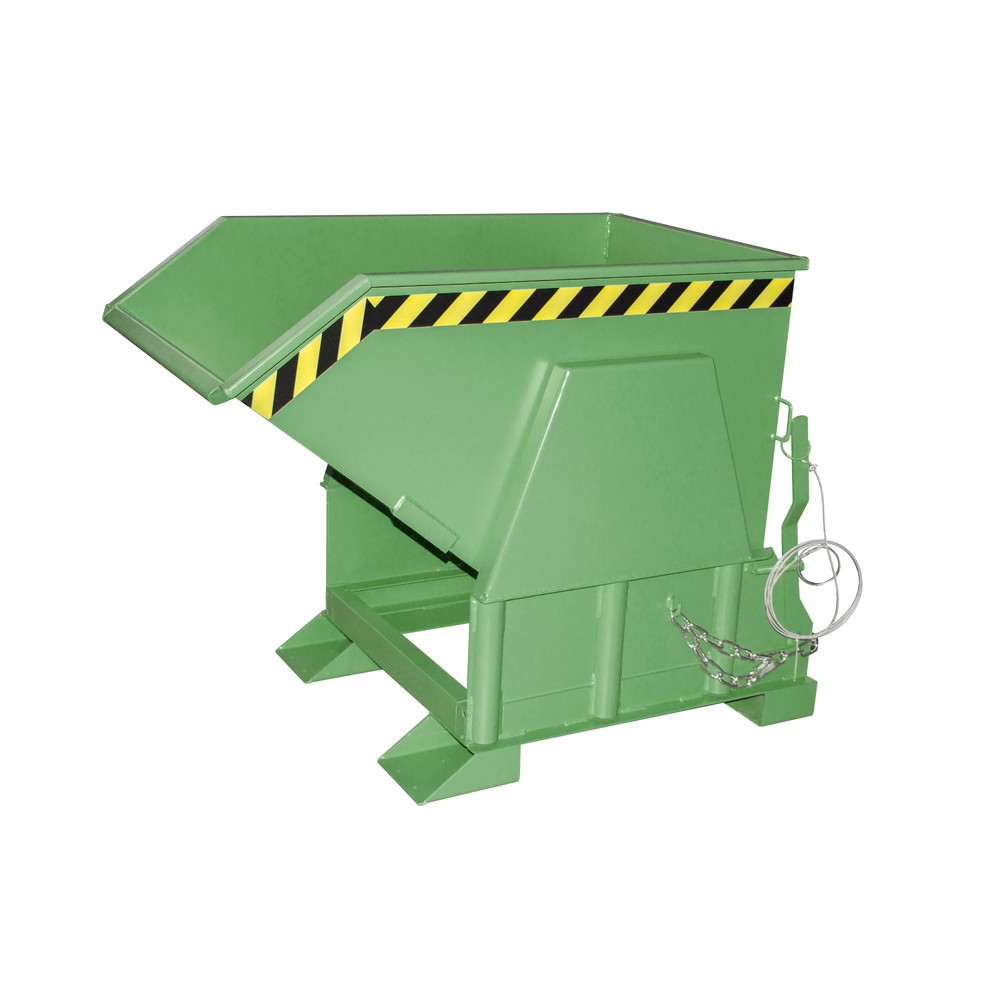 Imagen del producto: Bauer® Volquete con mecanismo desenrollador de volqueo Premium, forma constructiva ancha, pintado, sin tapa, volumen 0,5 m³, RAL 6011 verde reseda