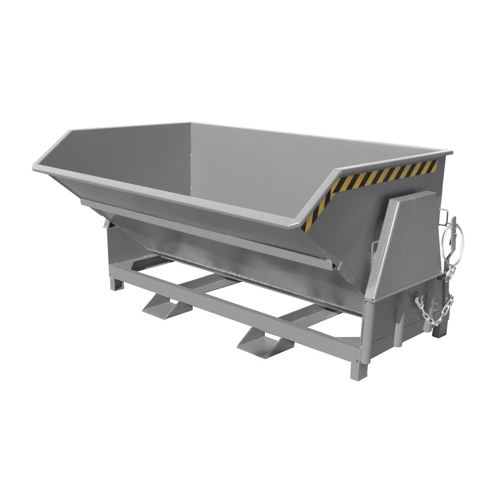 Número de imagen del producto 1: Bauer® Volquete con mecanismo desenrollador de volqueo Premium, forma constructiva ancha, pintado, sin tapa, volumen 2 m³, RAL 7005 gris ratón