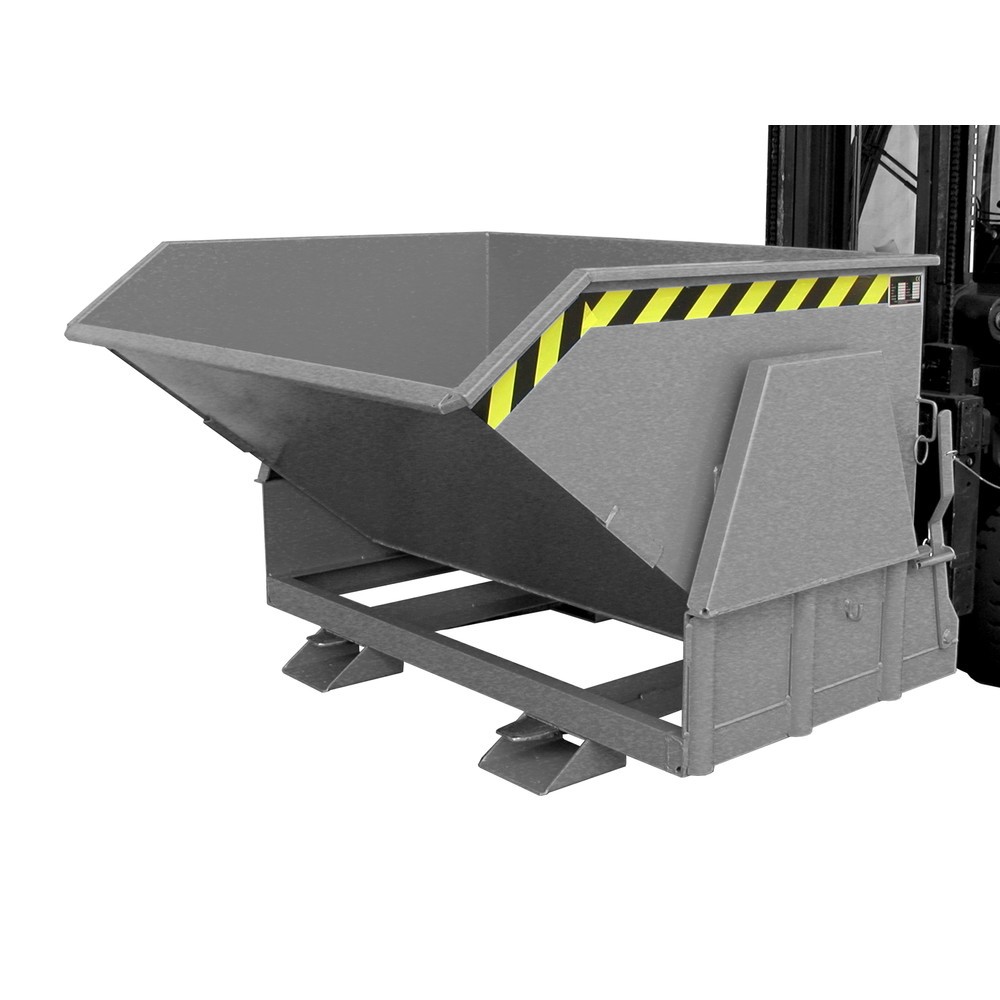 Número de imagen del producto 1: Bauer® Volquete con mecanismo desenrollador de volqueo Premium, forma constructiva ancha, pintado, sin tapa, volumen 1,2 m³, RAL 7005 gris ratón