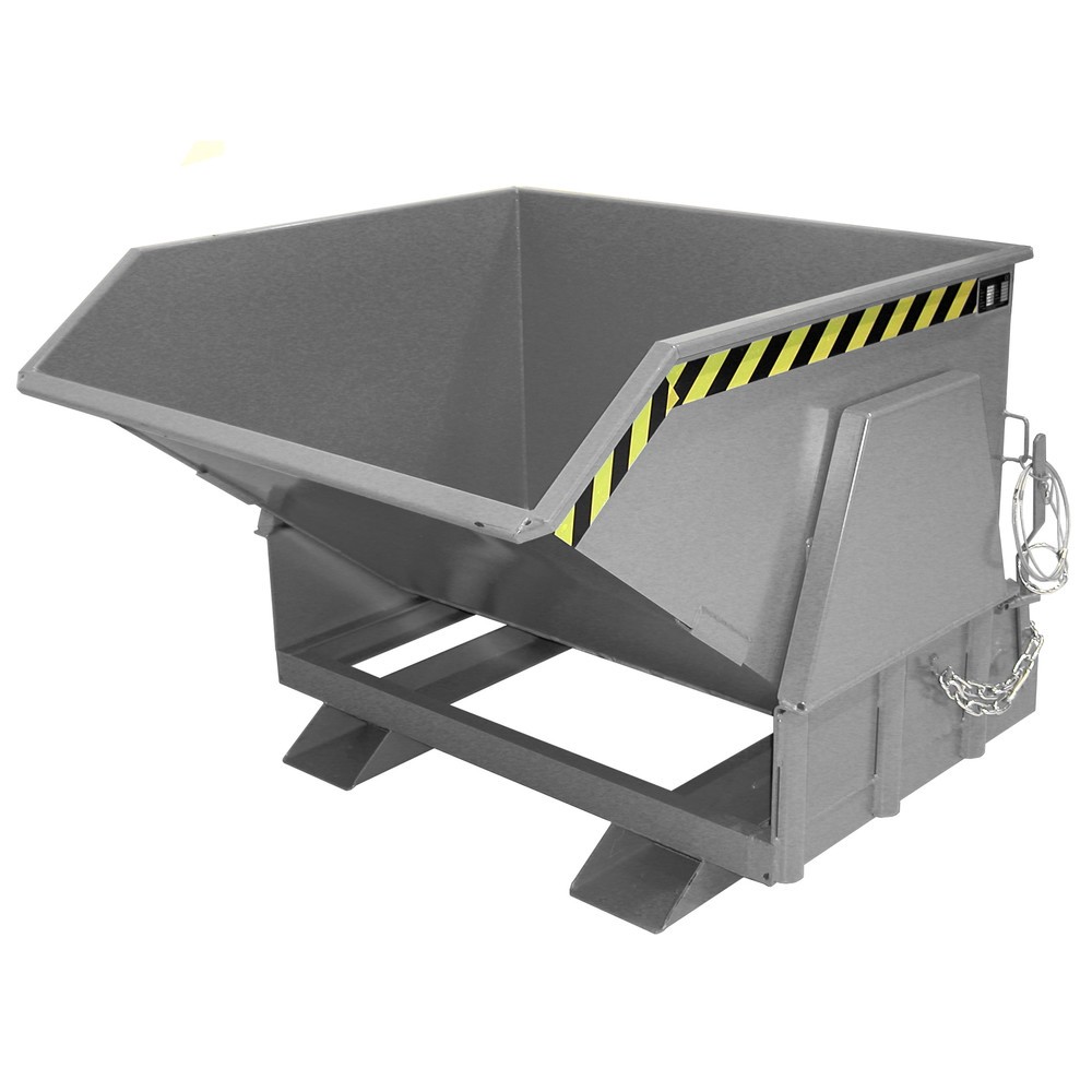 Número de imagen del producto 1: Bauer® Volquete con mecanismo desenrollador de volqueo Premium, forma constructiva ancha, pintado, sin tapa, volumen 1 m³, RAL 7005 gris ratón