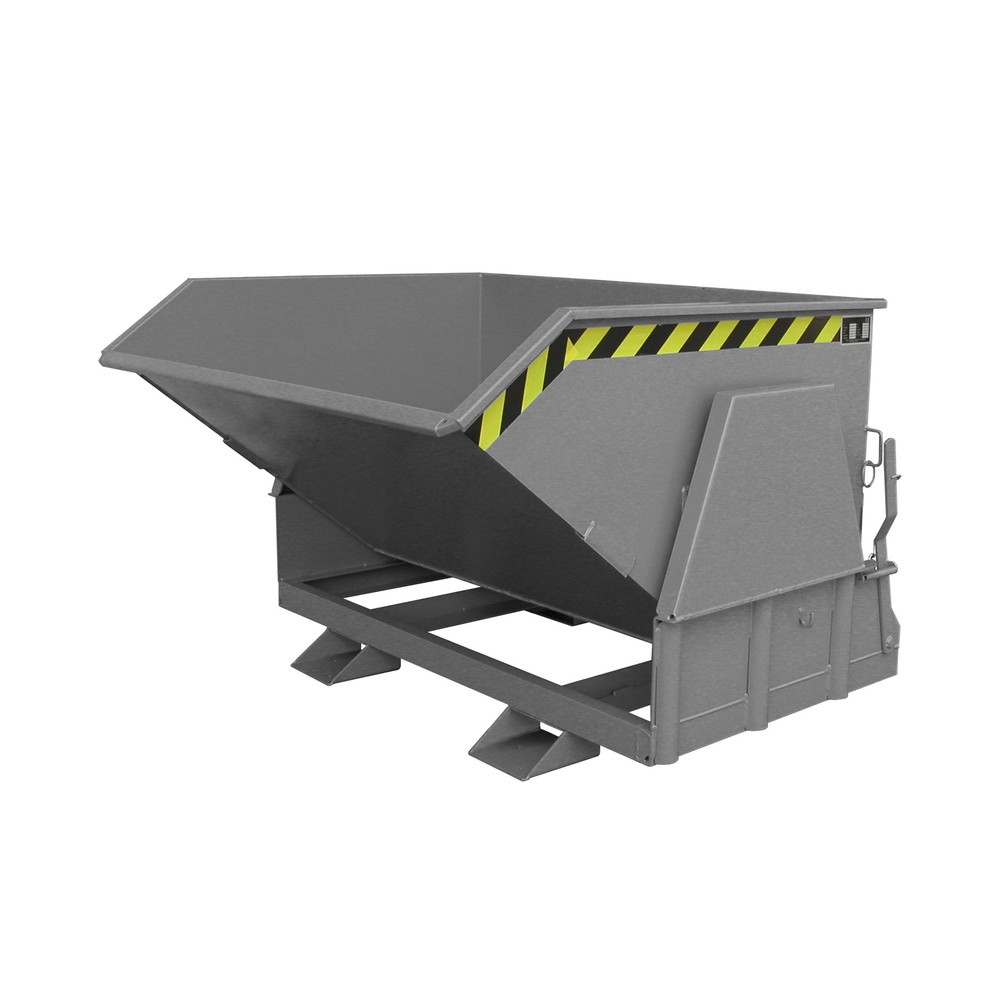 Número de imagen del producto 1: Bauer® Volquete con mecanismo desenrollador de volqueo Premium, forma constructiva ancha, pintado, sin tapa, volumen 0,8 m³, RAL 7005 gris ratón