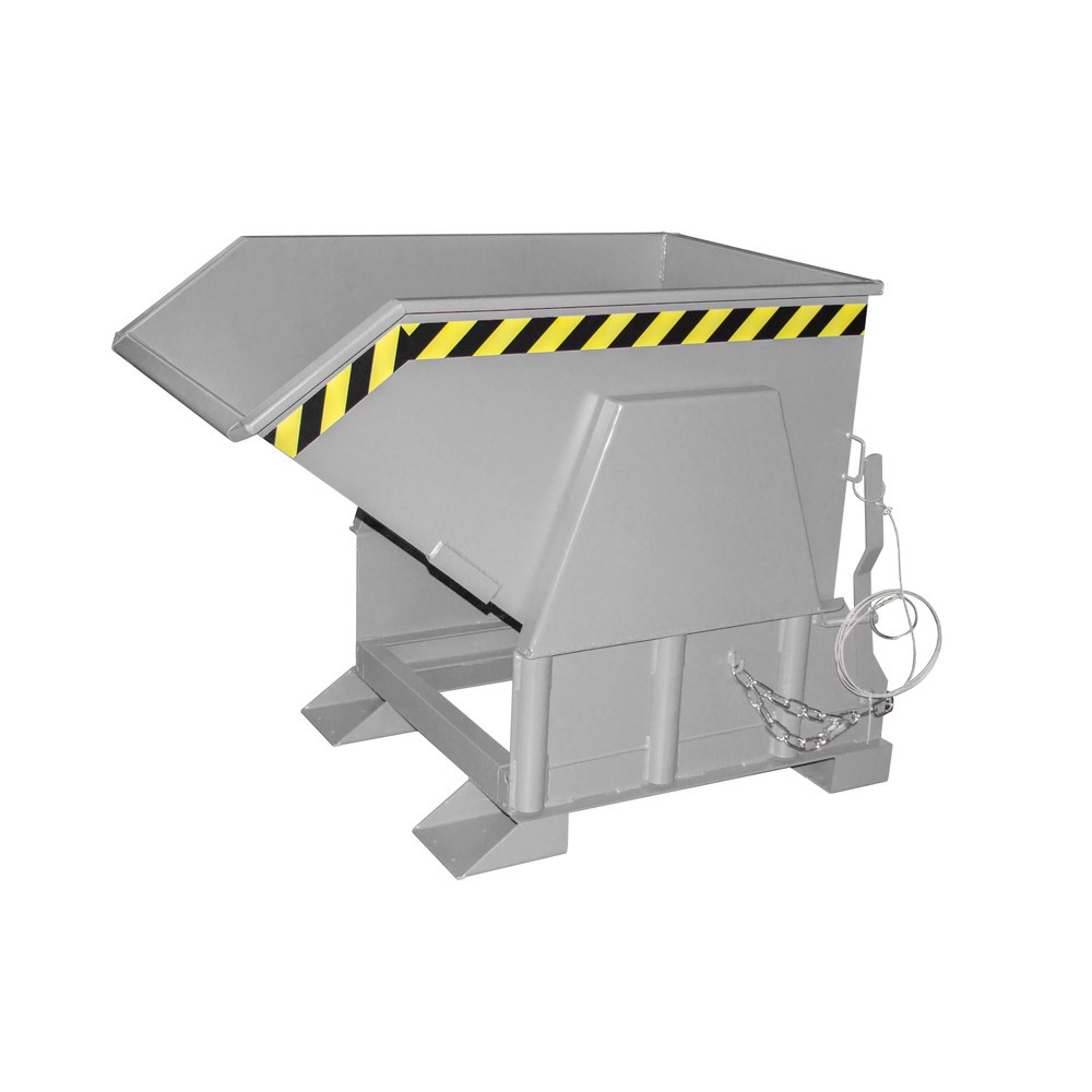 Imagen del producto: Bauer® Volquete con mecanismo desenrollador de volqueo Premium, forma constructiva ancha, pintado, sin tapa, volumen 0,5 m³, RAL 7005 gris ratón