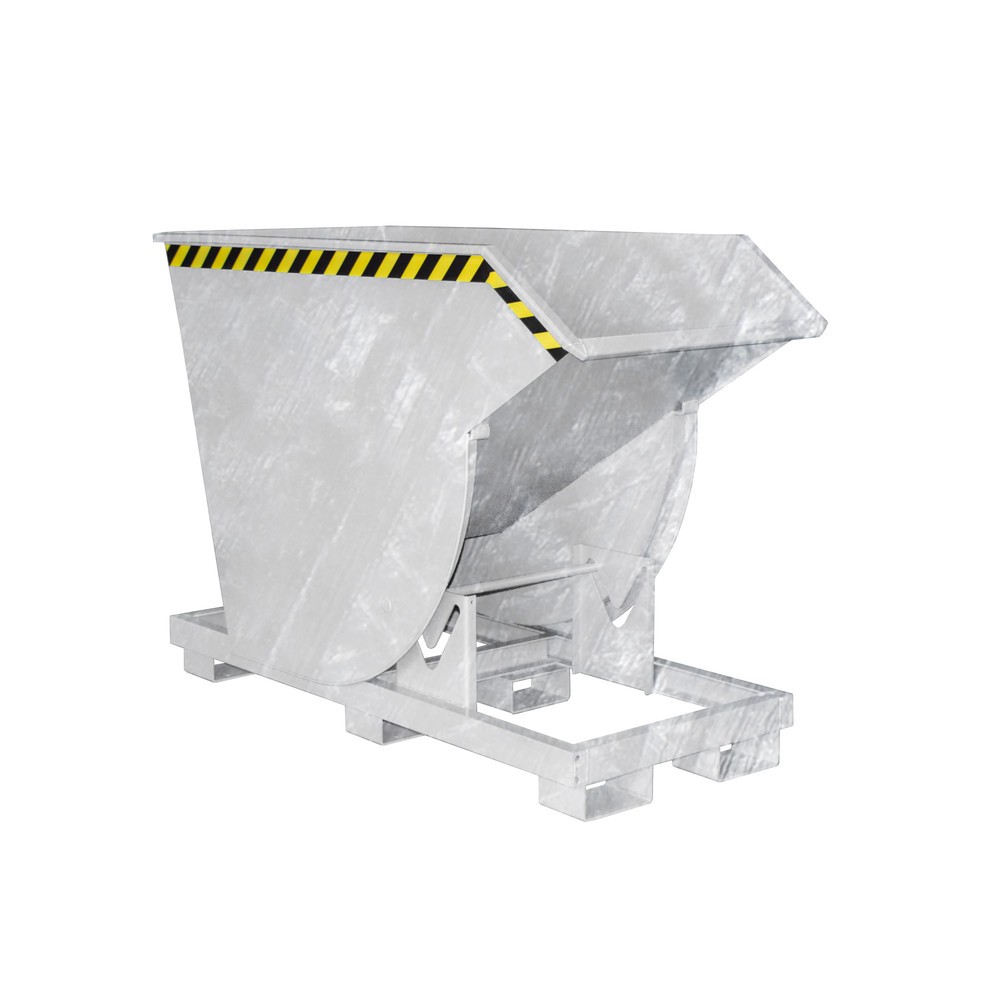 Número de imagen del producto 1: Recipiente de vuelco Bauer® con mecanismo rodante Premium, forma constructiva profunda, galvanizado, sin tapa, volumen 0,75 m³