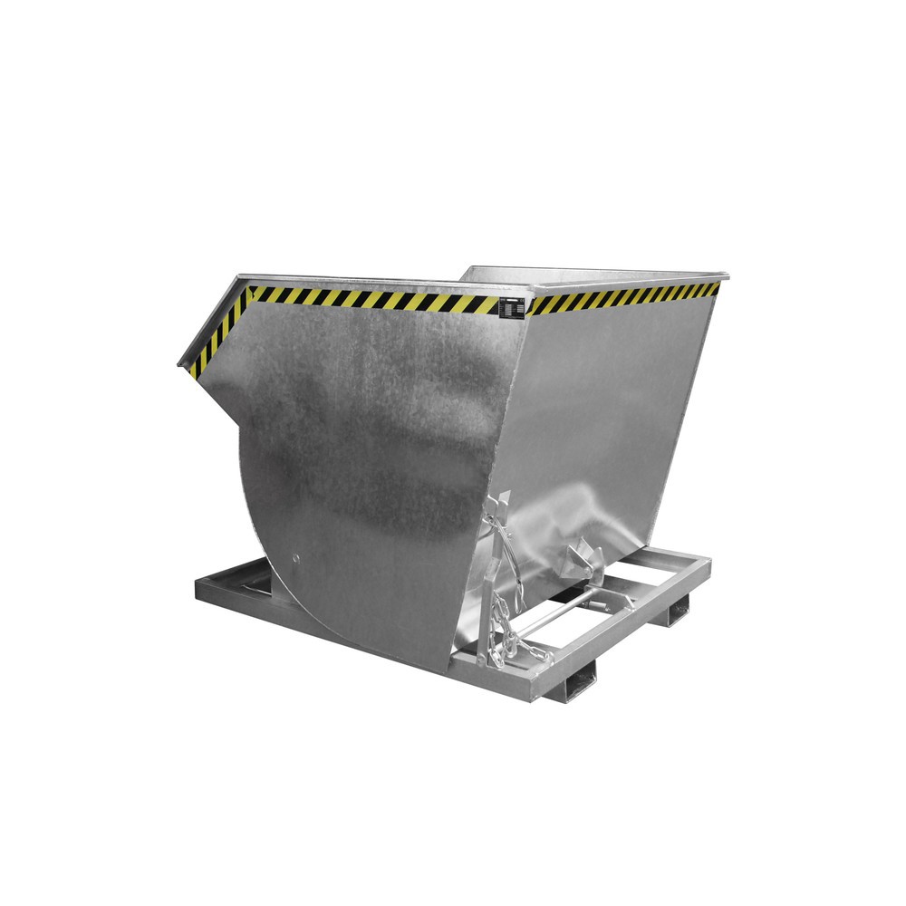 Número de imagen del producto 1: Recipiente de vuelco Bauer® con mecanismo rodante Premium, forma constructiva profunda, galvanizado, sin tapa, volumen 2 m³