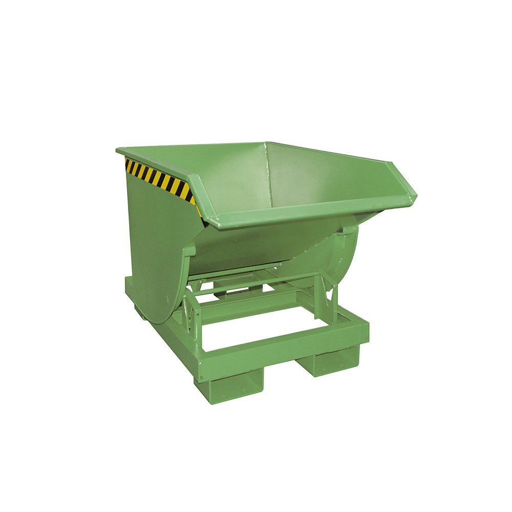 Número de imagen del producto 5: Bauer® Volquete con mecanismo desenrollador de volqueo Premium, forma constructiva profunda, pintado, sin tapa, volumen 0,3 m³, RAL 6011 verde reseda