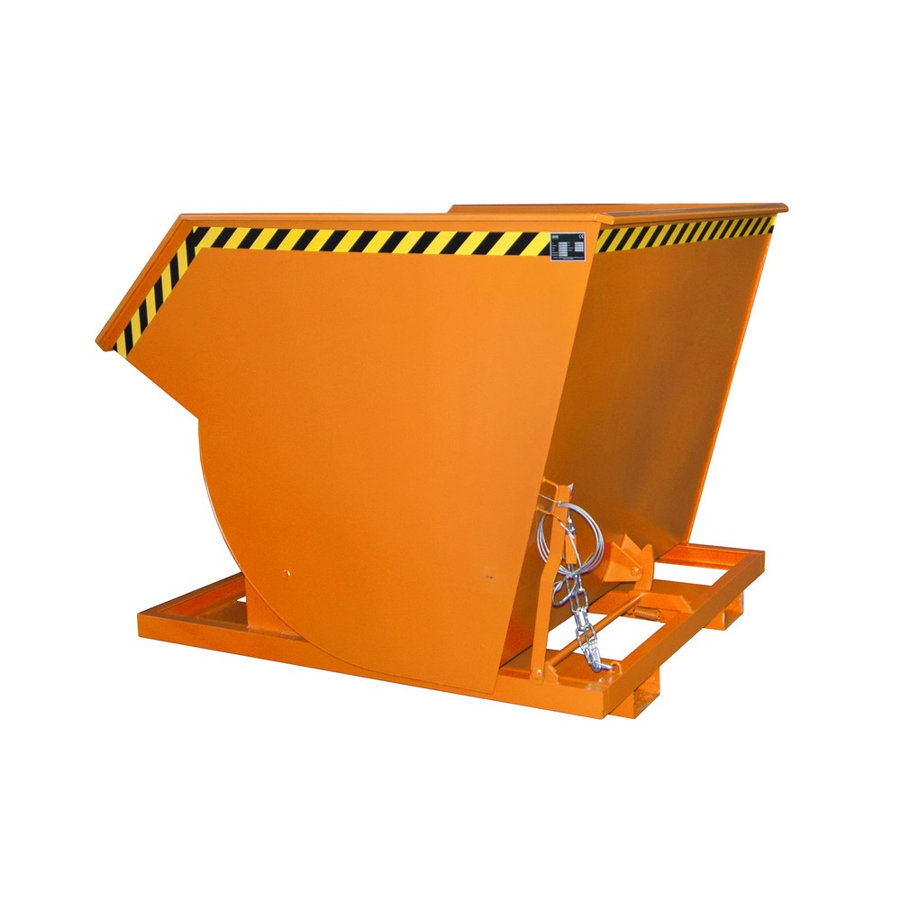 Número de imagen del producto 1: Bauer® Volquete con mecanismo desenrollador de volqueo Premium, forma constructiva profunda, pintado, sin tapa, volumen 2 m³, RAL 2000 amarillo naranja