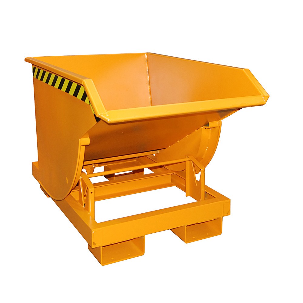 Imagen del producto: Bauer® Volquete con mecanismo desenrollador de volqueo Premium, forma constructiva profunda, pintado, sin tapa, volumen 0,5 m³, RAL 2000 amarillo naranja
