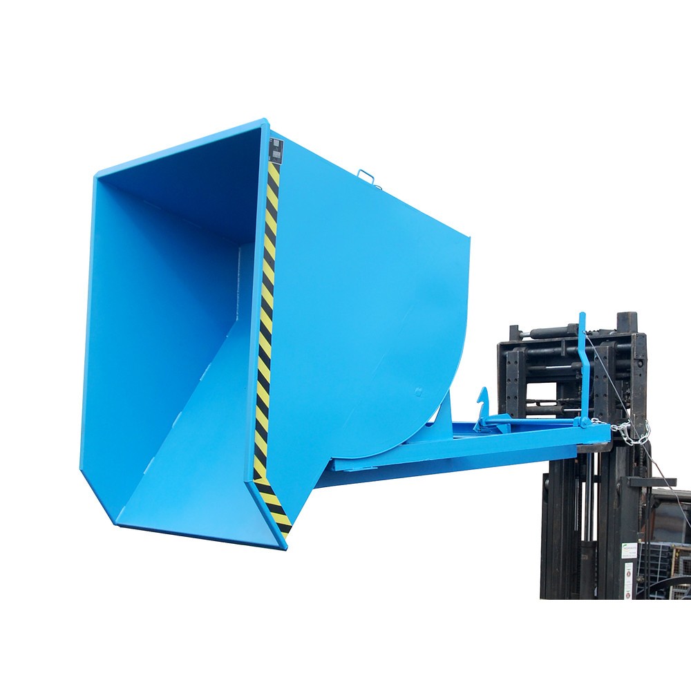 Número de imagen del producto 1: Bauer® Volquete con mecanismo desenrollador de volqueo Premium, forma constructiva profunda, pintado, sin tapa, volumen 1,5 m³, RAL 5012 azul luminoso