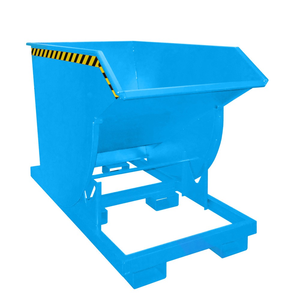 Número de imagen del producto 1: Bauer® Volquete con mecanismo desenrollador de volqueo Premium, forma constructiva profunda, pintado, sin tapa, volumen 1 m³, RAL 5012 azul luminoso
