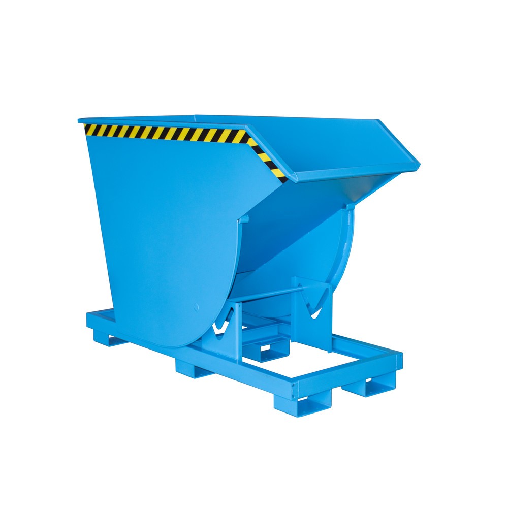 Número de imagen del producto 1: Bauer® Volquete con mecanismo desenrollador de volqueo Premium, forma constructiva profunda, pintado, sin tapa, volumen 0,75 m³, RAL 5012 azul luminoso