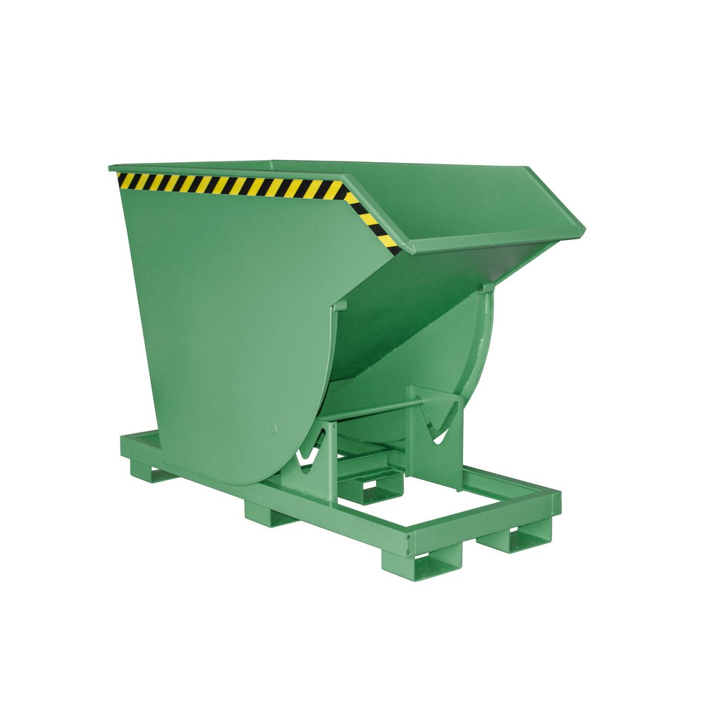 Número de imagen del producto 1: Bauer® Volquete con mecanismo desenrollador de volqueo Premium, forma constructiva profunda, pintado, sin tapa, volumen 0,75 m³, RAL 6011 verde reseda