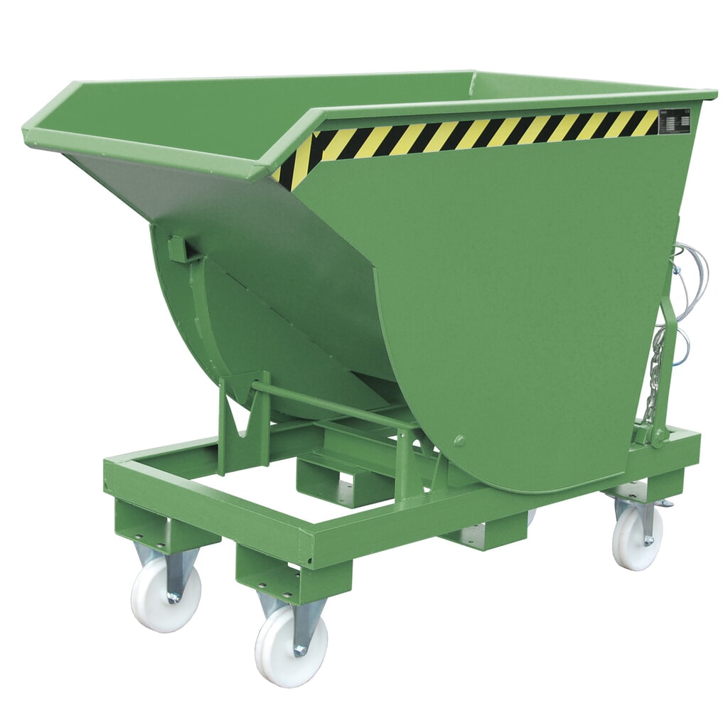 Bauer® Volquete con mecanismo desenrollador de volqueo Premium, forma constructiva profunda, pintado, sin tapa, volumen 0,5 m³, RAL 6011 verde reseda Imagen del producto: Bauer® Volquete con mecanismo desenrollador de volqueo Premium, forma constructiva profunda, pintado, sin tapa, volumen 0,5 m³, RAL 6011 verde reseda