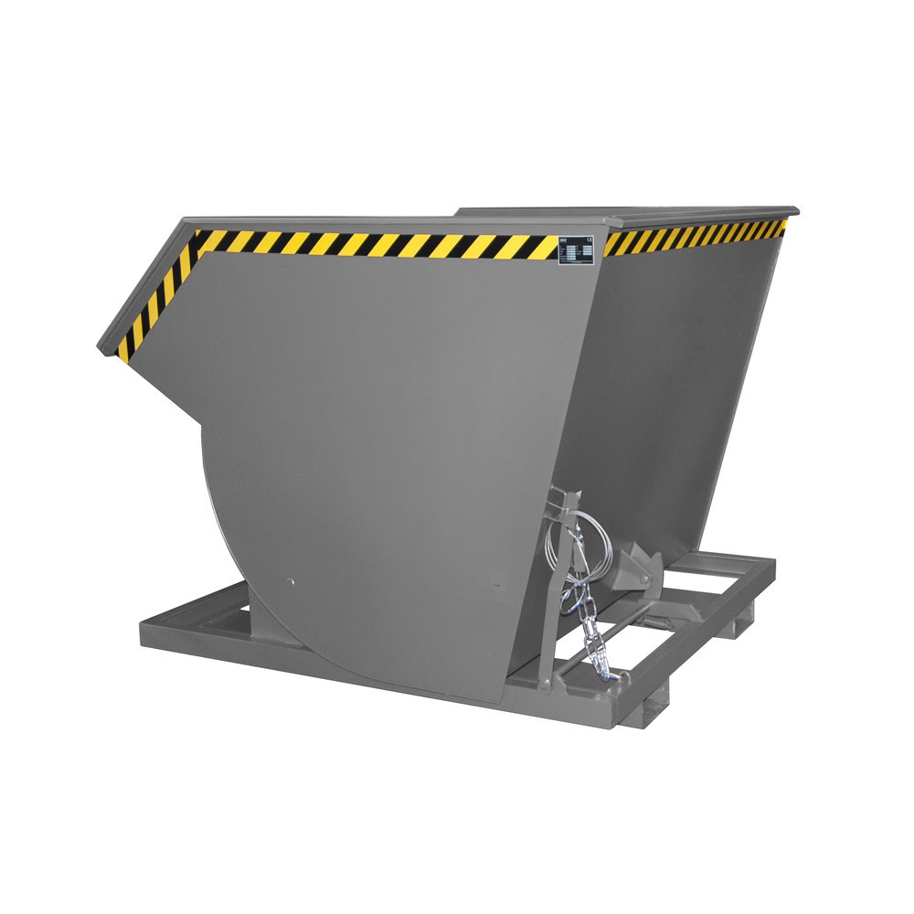 Imagen del producto: Bauer® Volquete con mecanismo desenrollador de volqueo Premium, forma constructiva profunda, pintado, sin tapa, volumen 2 m³, RAL 7005 gris ratón