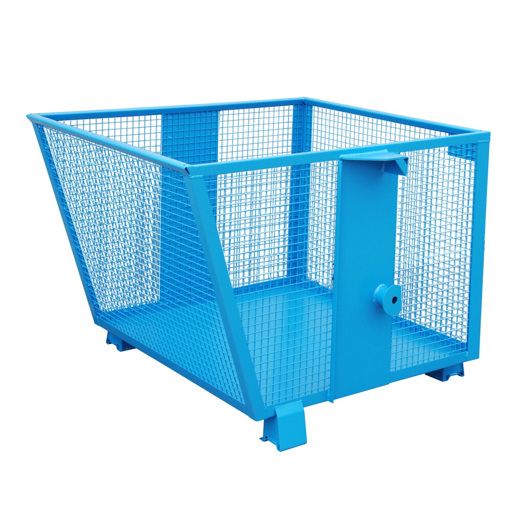 Imagen del producto: Bauer® Volquete con paredes de rejilla, pintado, volumen 0,9 m³, RAL 5012 azul luminoso