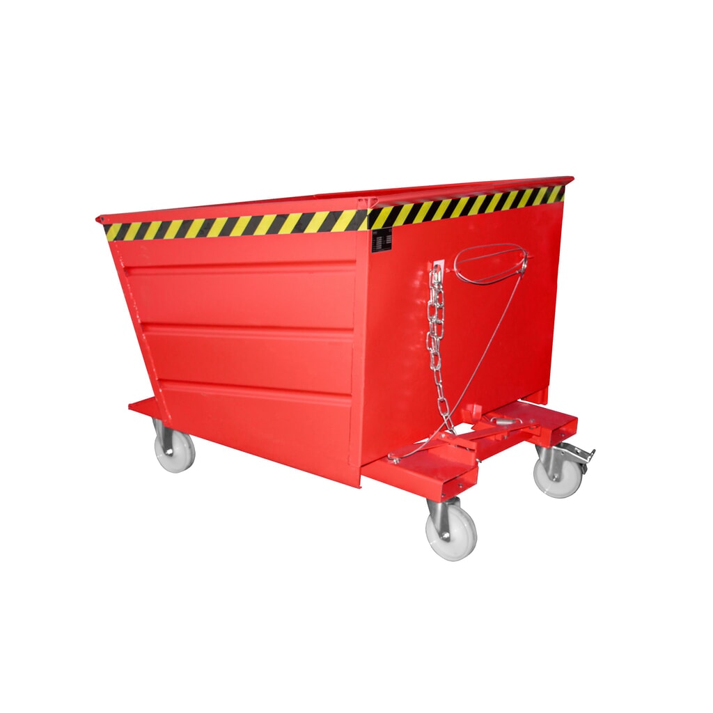 Bauer® Volquete compacto, pintado, volumen 1 m³, RAL 3000 rojo fuego Imagen del producto: Bauer® Volquete compacto, pintado, volumen 1 m³, RAL 3000 rojo fuego