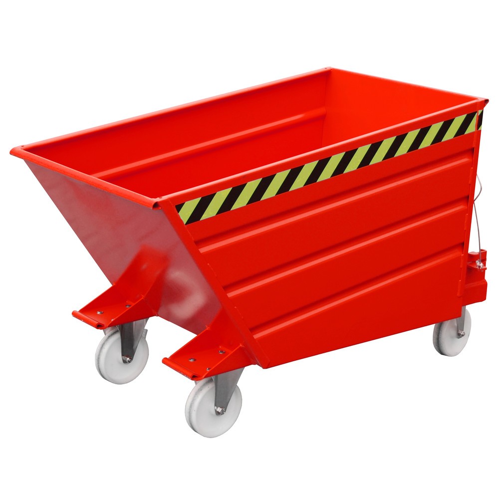 Imagen del producto: Bauer® Depósito basculante compacto, pintado, volumen 0,5 m³, RAL 3000 rojo fuego