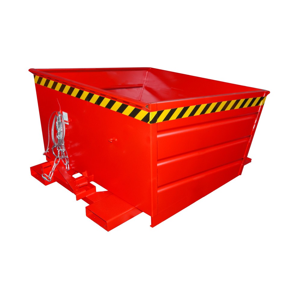 Imagen del producto: Bauer® Depósito basculante compacto, pintado, volumen 0.8 m³, RAL 3000 rojo fuego