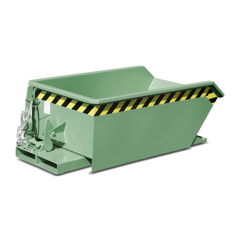 Número de imagen del producto 4: Bauer® Mini tanque de volcado, altura de construcción extremadamente baja, pintado, volumen 0.46 m³, RAL 6011 verde reseda
