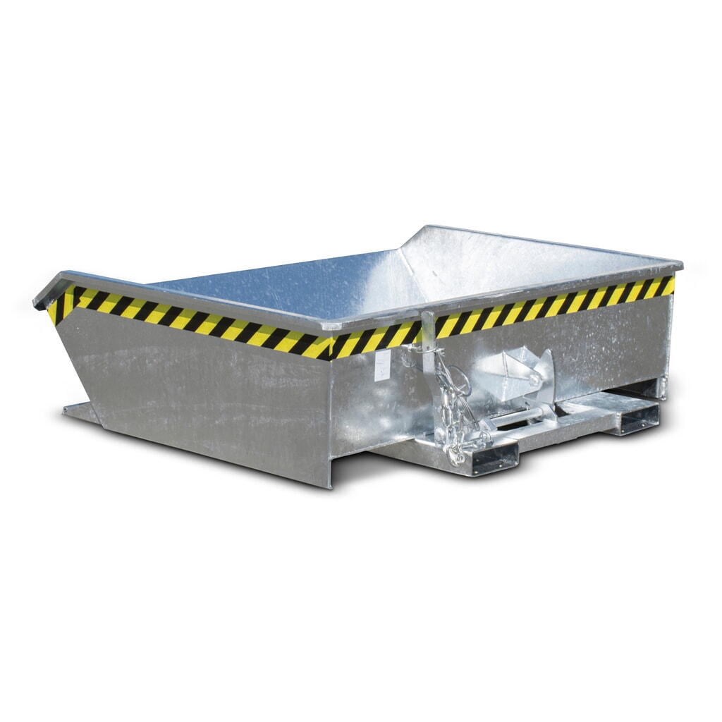 Recipiente mini de vuelco Bauer®, altura de construcción extremadamente baja, galvanizado, volumen 0,61 m³ Imagen del producto: Recipiente mini de vuelco Bauer®, altura de construcción extremadamente baja, galvanizado, volumen 0,61 m³