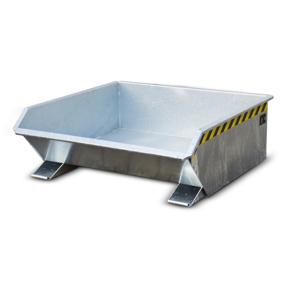 Imagen del producto: Recipiente mini de vuelco Bauer®, altura de construcción extremadamente baja, galvanizado, volumen 0,46 m³