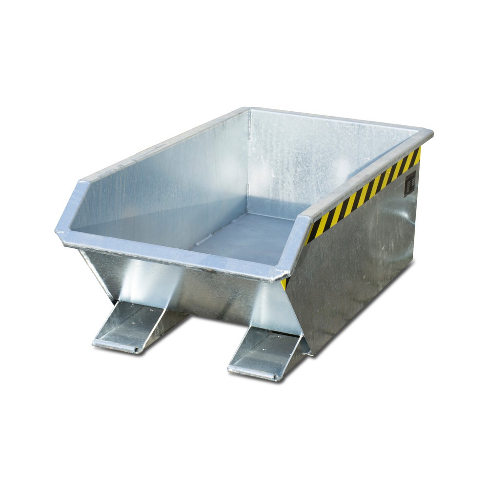 Imagen del producto: Recipiente mini de vuelco Bauer®, altura de construcción extremadamente baja, galvanizado, volumen 0,23 m³