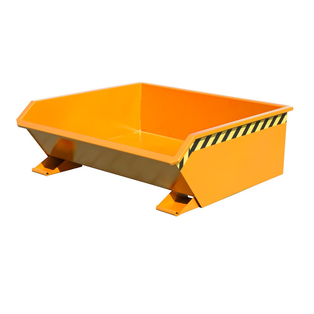 Imagen del producto: Bauer® Mini tanque de volcado, altura de construcción extremadamente baja, pintado, volumen 0.46 m³, RAL 2000 amarillo naranja