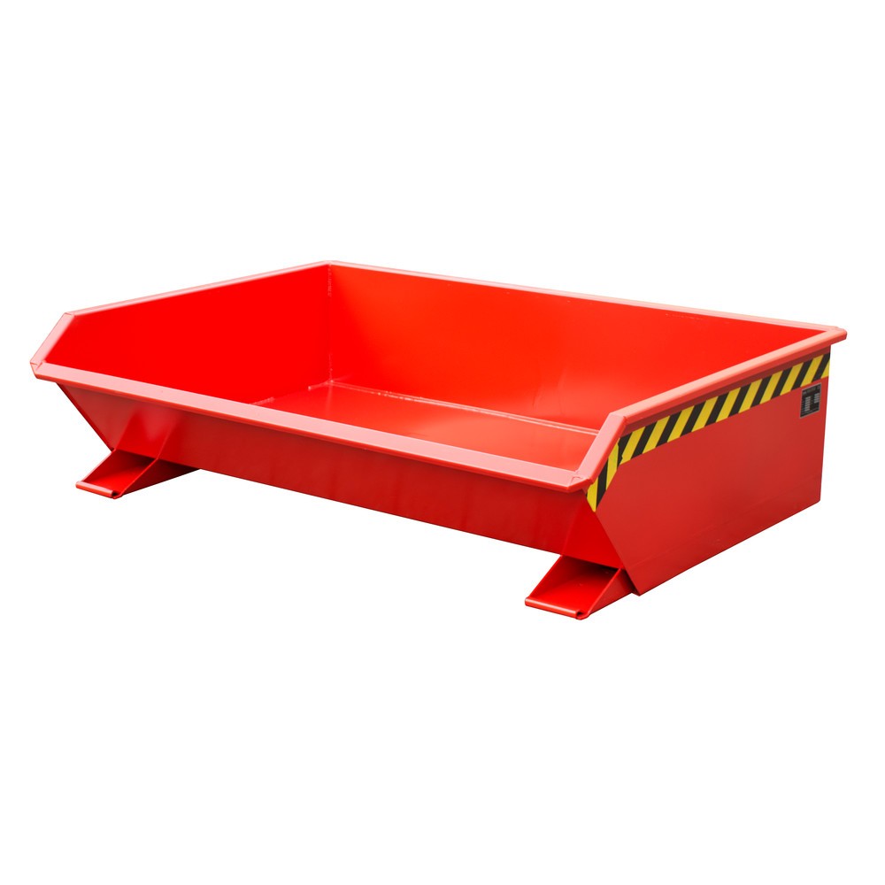 Imagen del producto: Bauer® Mini tanque de volcado, altura de construcción extremadamente baja, pintado, volumen 0.61 m³, RAL 3000 rojo fuego