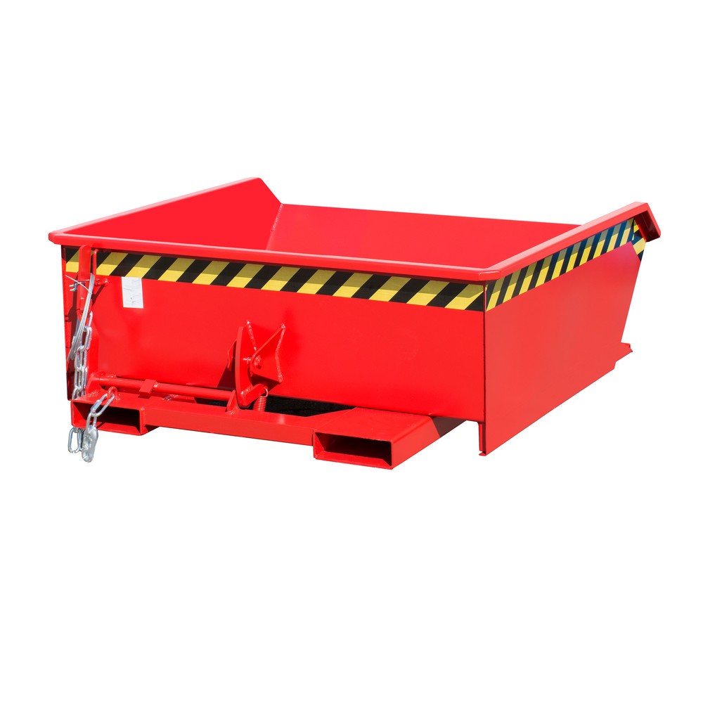 Imagen del producto: Bauer® Mini tanque de volcado, altura de construcción extremadamente baja, pintado, volumen 0.46 m³, RAL 3000 rojo fuego